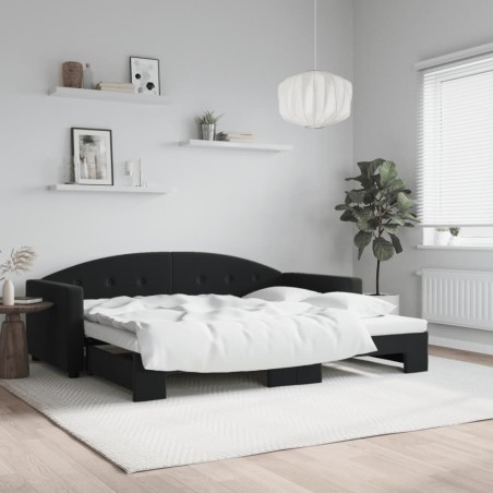 vidaXL Sofá cama nido terciopelo negro 90x200 cm