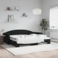 vidaXL Sofá cama nido terciopelo negro 90x200 cm