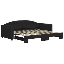 vidaXL Sofá cama nido tela negro 90x190 cm