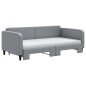 vidaXL Sofá cama nido con colchón tela gris claro 100x200 cm vidaXL Sofá cama nido con colchón tela gris claro 100x200 cm
