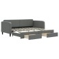 vidaXL Sofá cama nido con cajones tela gris oscuro 90x200 cm
