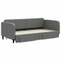 vidaXL Sofá cama nido con cajones tela gris oscuro 90x200 cm