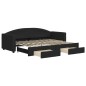 vidaXL Sofá cama nido con cajones tela negro 80x200 cm