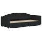 vidaXL Sofá cama nido con cajones tela negro 80x200 cm