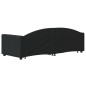 vidaXL Sofá cama nido con cajones tela negro 80x200 cm