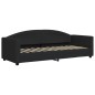 vidaXL Sofá cama nido con cajones tela negro 80x200 cm