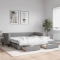 vidaXL Sofá cama nido con cajones tela gris claro 100x200 cm vidaXL Sofá cama nido con cajones tela gris claro 100x200 cm