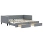 vidaXL Sofá cama nido con cajones tela gris claro 100x200 cm vidaXL Sofá cama nido con cajones tela gris claro 100x200 cm