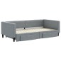 vidaXL Sofá cama nido con cajones tela gris claro 100x200 cm vidaXL Sofá cama nido con cajones tela gris claro 100x200 cm