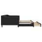 vidaXL Sofá cama nido con cajones tela negro 90x190 cm vidaXL Sofá cama nido con cajones tela negro 90x190 cm