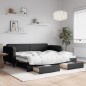 vidaXL Sofá cama nido con cajones tela negro 90x190 cm vidaXL Sofá cama nido con cajones tela negro 90x190 cm