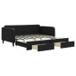 vidaXL Sofá cama nido con cajones tela negro 90x190 cm vidaXL Sofá cama nido con cajones tela negro 90x190 cm