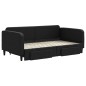 vidaXL Sofá cama nido con cajones tela negro 90x190 cm vidaXL Sofá cama nido con cajones tela negro 90x190 cm