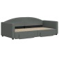 vidaXL Sofá cama nido con cajones tela gris oscuro 90x190 cm vidaXL Sofá cama nido con cajones tela gris oscuro 90x190 cm
