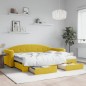 vidaXL Sofá cama nido con cajones terciopelo amarillo 80x200 cm