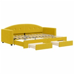 vidaXL Sofá cama nido con cajones terciopelo amarillo 80x200 cm