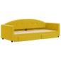 vidaXL Sofá cama nido con cajones terciopelo amarillo 80x200 cm