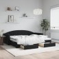 vidaXL Sofá cama nido con cajones terciopelo negro 90x200 cm vidaXL Sofá cama nido con cajones terciopelo negro 90x200 cm