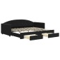vidaXL Sofá cama nido con cajones terciopelo negro 90x200 cm vidaXL Sofá cama nido con cajones terciopelo negro 90x200 cm