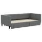 vidaXL Sofá cama nido con cajones tela gris oscuro 90x190 cm vidaXL Sofá cama nido con cajones tela gris oscuro 90x190 cm