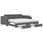 vidaXL Sofá cama nido con cajones tela gris oscuro 90x200 cm vidaXL Sofá cama nido con cajones tela gris oscuro 90x200 cm