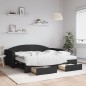 vidaXL Sofá cama nido con cajones tela negro 90x190 cm vidaXL Sofá cama nido con cajones tela negro 90x190 cm