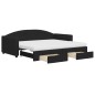 vidaXL Sofá cama nido con cajones tela negro 90x190 cm vidaXL Sofá cama nido con cajones tela negro 90x190 cm