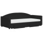 vidaXL Sofá cama nido con cajones tela negro 90x190 cm vidaXL Sofá cama nido con cajones tela negro 90x190 cm