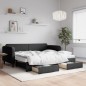 vidaXL Sofá cama nido con cajones tela negro 90x200 cm vidaXL Sofá cama nido con cajones tela negro 90x200 cm