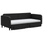 vidaXL Sofá cama nido con cajones tela negro 90x200 cm vidaXL Sofá cama nido con cajones tela negro 90x200 cm