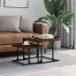 vidaXL Mesa de centro apilable 2 pzas madera ingeniería roble marrón vidaXL Mesa de centro apilable 2 pzas madera ingeniería roble marrón