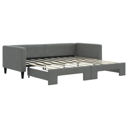 vidaXL Sofá cama nido tela gris oscuro 90x190 cm