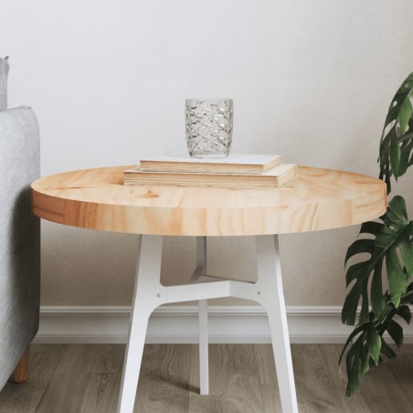 vidaXL Tablero de mesa redondo madera maciza de pino Ø50x3 cm
