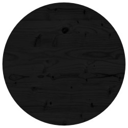 vidaXL Tablero de mesa redondo madera maciza de pino negro Ø50x3 cm