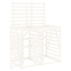 vidaXL Cobertizo doble para cubos de basura madera maciza pino blanco