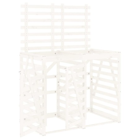 vidaXL Cobertizo doble para cubos de basura madera maciza pino blanco