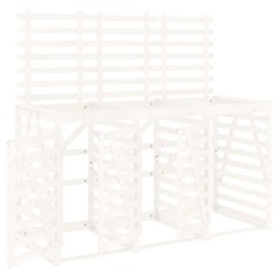 vidaXL Cobertizo triple para cubos de basura madera maciza pino blanco