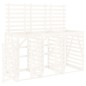 vidaXL Cobertizo triple para cubos de basura madera maciza pino blanco vidaXL Cobertizo triple para cubos de basura madera maciza pino blanco