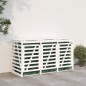 vidaXL Cobertizo triple para cubos de basura madera maciza pino blanco vidaXL Cobertizo triple para cubos de basura madera maciza pino blanco
