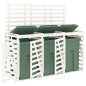 vidaXL Cobertizo triple para cubos de basura madera maciza pino blanco vidaXL Cobertizo triple para cubos de basura madera maciza pino blanco