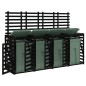 vidaXL Cobertizo cuádruple para cubos de basura madera de pino negro vidaXL Cobertizo cuádruple para cubos de basura madera de pino negro