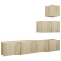 vidaXL Juego de muebles de salón 4 piezas roble Sonoma vidaXL Juego de muebles de salón 4 piezas roble Sonoma