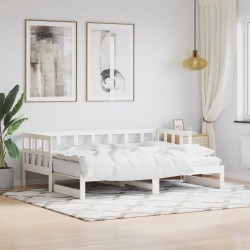 vidaXL Sofá cama nido madera maciza de pino blanco 80x200 cm