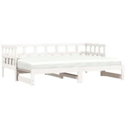vidaXL Sofá cama nido madera maciza de pino blanco 80x200 cm