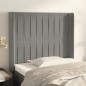 vidaXL Cabecero con orejas de terciopelo gris claro 103x16x118/128 cm vidaXL Cabecero con orejas de terciopelo gris claro 103x16x118/128 cm
