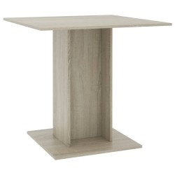 vidaXL Mesa de comedor de madera contrachapada color roble 80x80x75 cm