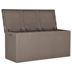 vidaXL Caja de almacenaje para jardín 270 L PP ratán marrón