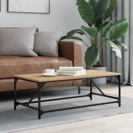vidaXL Mesa de centro madera contrachapada roble Sonoma 100x50x35 cm