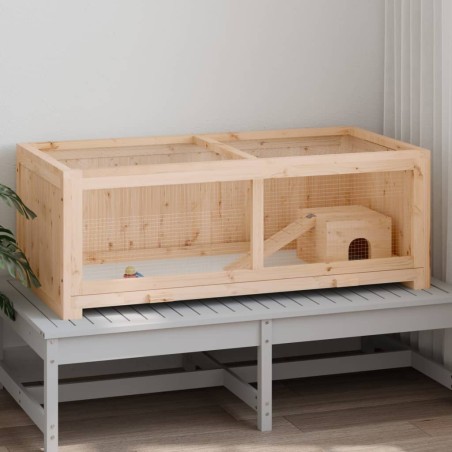 vidaXL Jaula para hámster madera maciza abeto 104x52x38 cm