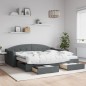 vidaXL Sofá cama nido con cajones tela gris oscuro 90x200 cm